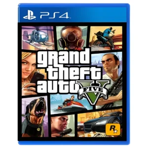 Carátula de Grand Theft Auto V para PlayStation, videojuego de acción y mundo abierto.